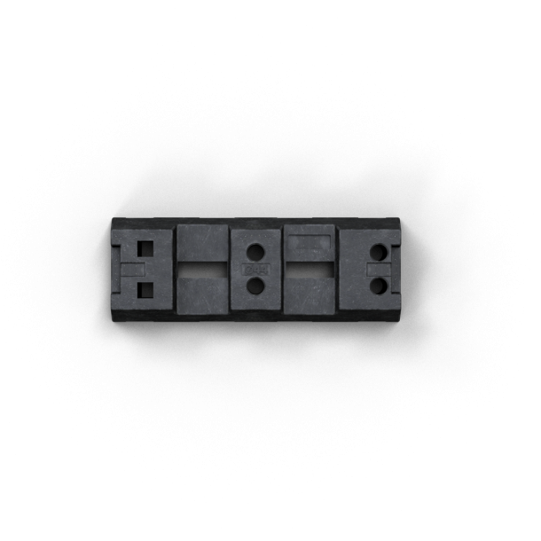 Base plate of plastic recycling | Length: 800 mmHeight: 125 mmWidth: 290 mmwith 4 holes ( 42 mm)and 2 x 40 mm x 40 mm16 kg